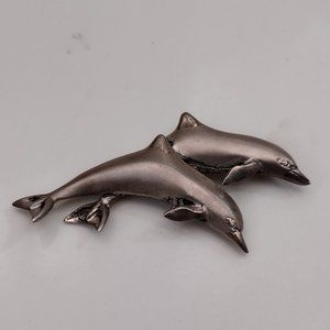 Metal Dolphins Brooch